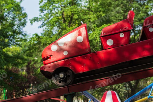 Preview: Empty Cars Of Carousels In An Amusement Park Due To A Pandemic. Background