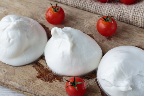 Preview: Fresh Delicious Burrata Cheese Typical From Apulia Region, Italy