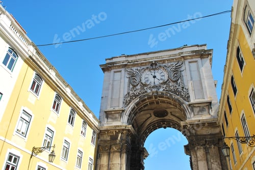 Preview: Cityscape Of Lisbon From Augusta Street To Commerce Square, Portugal