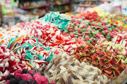 Preview: Assortment Colorful Gummy Candies At Market