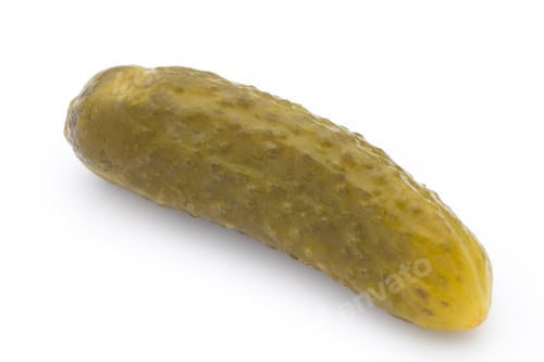 Preview: Pickled Fresh Cucumber On White Background.