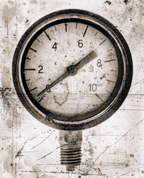 Preview: The Old Vintage Measuring Device With A Scale From 0 To 10, And The Arrow Is Stuck At Zero