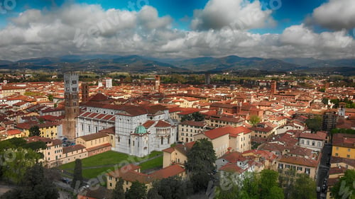 Preview: Aerial View Of Lucca Buildings, Tuscany.