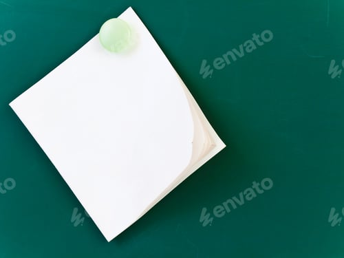 Preview: Blank White Memo On The Green Board
