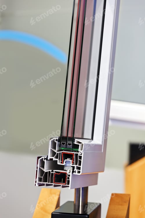 Preview: Cross Section Of Pvc Profile For Window; Note Shallow Depth Of Field