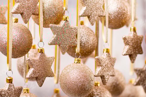 Preview: Christmas Glossy Decor Golden Star And Ball.