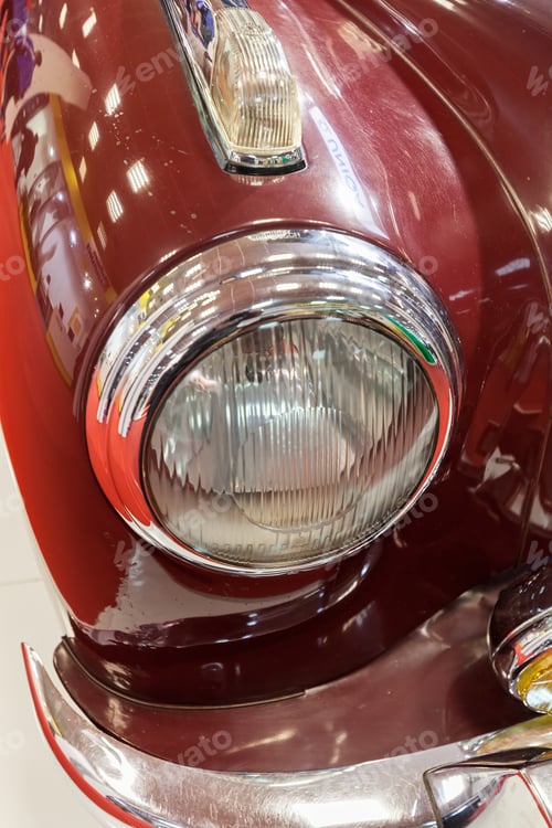 Preview: Headlights On Vintage Cars, Note Shallow Depth Of Field