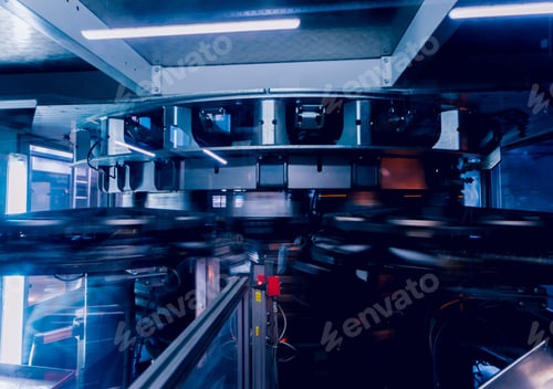 Preview: Automatic Filling Machine Pours Water Into Plastic Pet Bottles. Brewing Production. Industrial