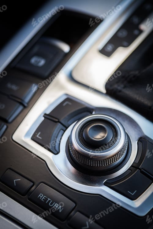 Preview: Detail Of Some Black Buttons In A Car.