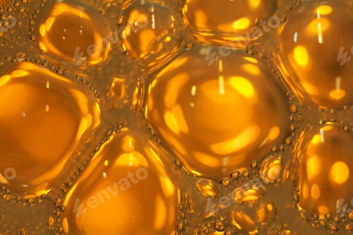 Preview: Cooking Oil, Water With Oil Emulsions And Bubbles In The Background.