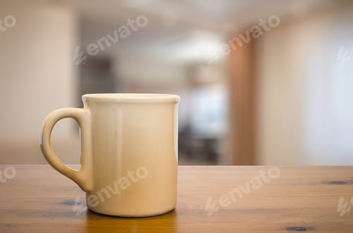 Preview: Mug On Old Vintage Wooden Table In The Living Room