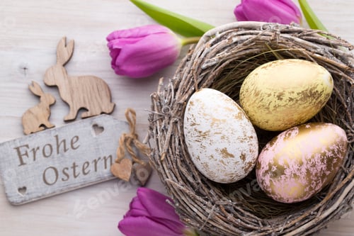 Preview: Easter And Spring Accessories. Greeting Card.