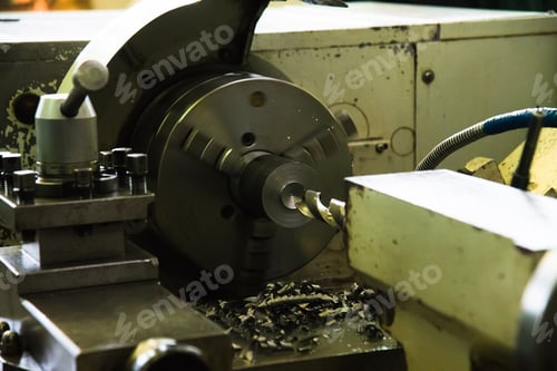 Preview: Metalworking Industry. Cutting Tool At Metal Working On Lather Machine