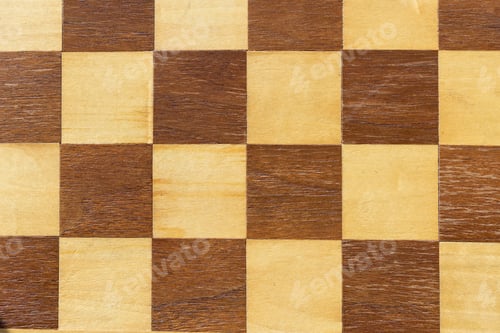 Preview: Chess Board Made Of Wood Close Up. Background