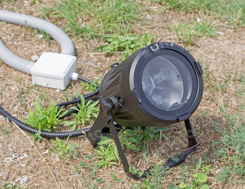 Preview: Close Up Outdoor Led Lamp On The Yard
