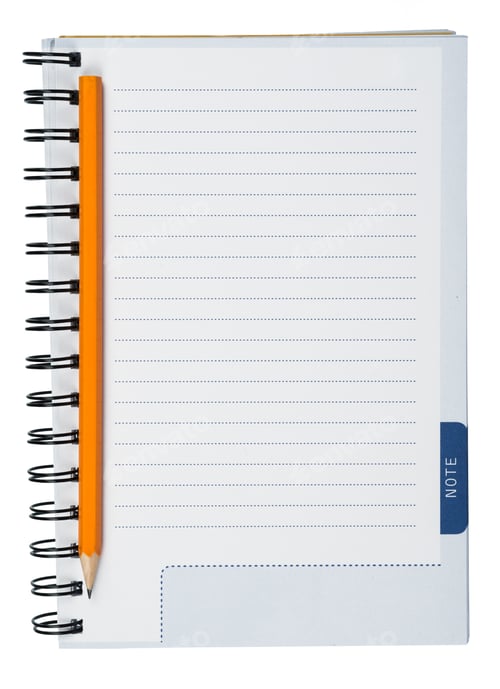 Preview: Copy-Book With Pencil On Isolated White Background