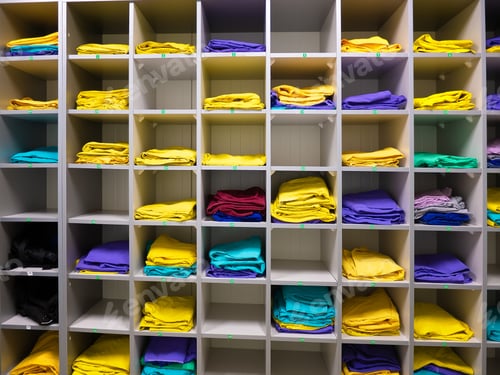 Preview: Shelves For Storage Of Work Clothes Of Workers At The Enterprise