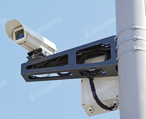 Preview: Spherical Ip Security Camera On Background Of Blue Sky