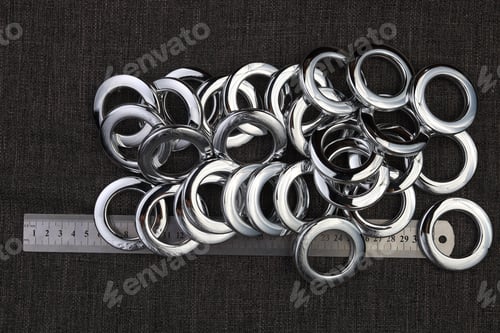 Preview: Glossy Nickel-Plated Or Chrome-Plated Eyelets For Attaching Curtains In The Design Workshop