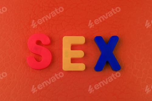 Preview: The Word Or Text Sex Written In The Alphabet With Colorful Letters On A Magnet.