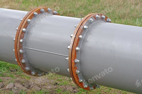 Preview: Pipe Flange With Bolts Connecting Between Pipe And Water Tank