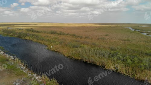 Preview: Aerial Panoramic View Of Everglades National Park, Florida.