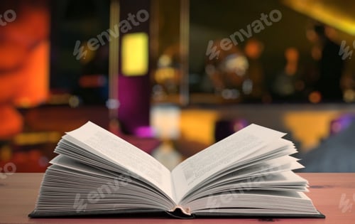 Preview: Open Book On The Table In A Night Club