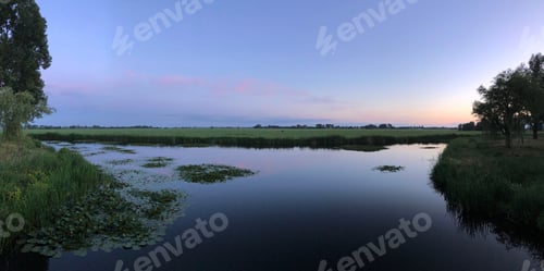 Preview: Panorama Sunset In Sneek, Friesland, The Netherlands