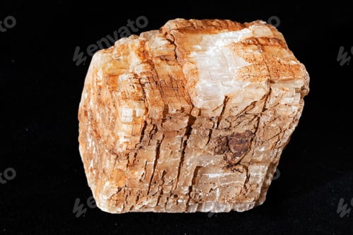 Preview: Calcite Mineral From The Group Of Carbonate On The Black Background