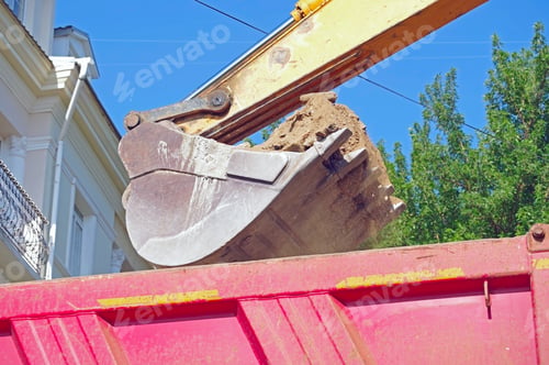 Preview: Part Of Modern Yellow Excavator Machines