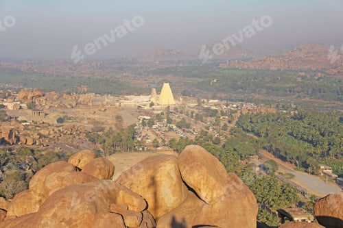 Preview: Virupaksha Temple. View From The Matanga Hill To The Virupaksha Temple And Bazaar Village Hampi