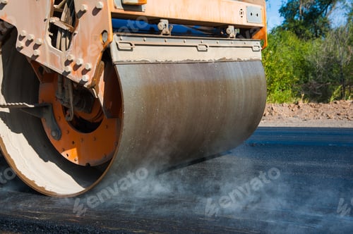 Preview: The Road Rollers Working On The New Road Construction Site