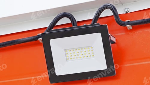 Preview: New Led Projector On The Wall Of The House