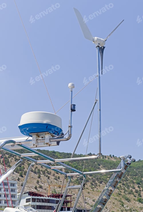 Preview: Antennas, Radar, Anemometer And Other Communication And Navigation Equipment On The Mast Of Ship