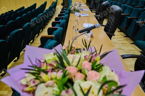 Preview: Jury Table At The Sports Event. Assessment Of Players At Chess Tournament. A Place For Judges In An