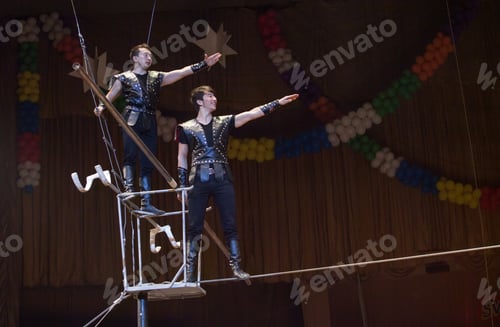 Preview: Performances Of Rope Walkers In The Circus