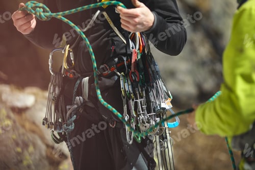 Preview: Climbing Gear And Equipment Closeup.