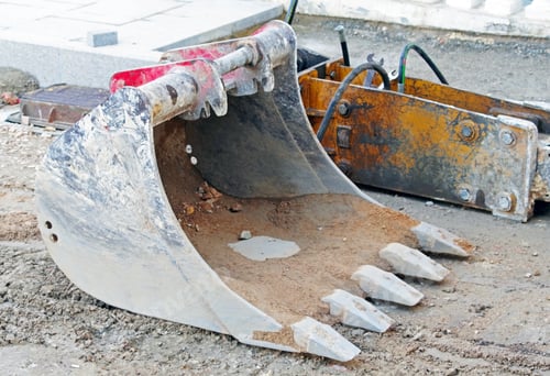 Preview: Removable Crawler Excavator Bucket Close-Up. The Working Part Of The Excavator For Earthwork