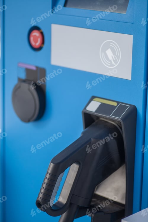 Preview: Color Image Of A Charging Station For Electric Cars.