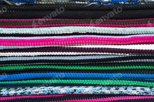Preview: Colorful Background Striped Pattern Of Overlocked Binding On Carpets Or Textile In The Colours Of