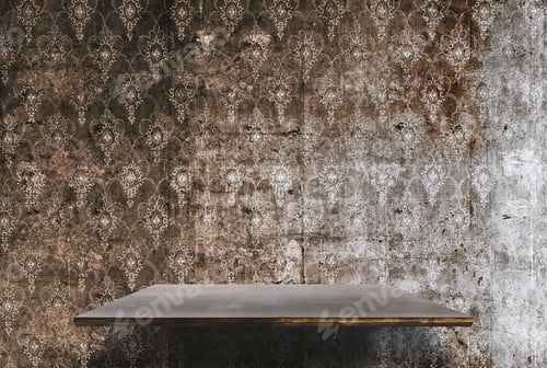 Preview: Empty Shelves On Vintage Wallpaper