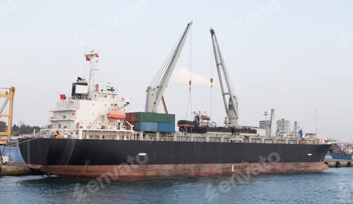 Preview: Cargo Ship Loading In A Trading Port