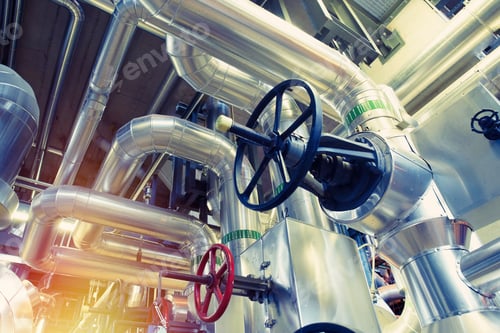 Preview: Equipment, Cables And Piping As Found Inside Of A Modern Industrial Power Plant. Industrial Zone