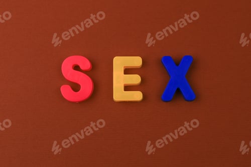 Preview: The Word Or Text Sex Written In The Alphabet With Colorful Letters On A Magnet.