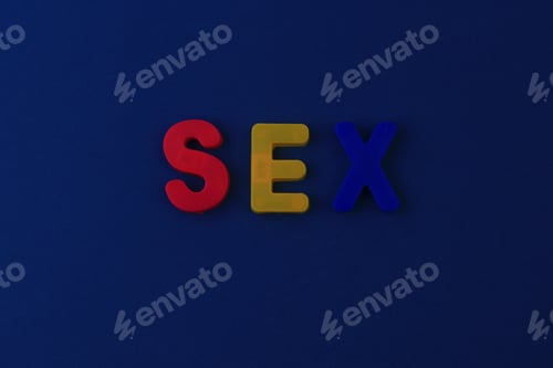 Preview: The Word Or Text Sex Written In The Alphabet With Colorful Letters On A Magnet.