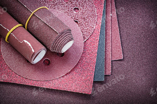 Preview: Assortment Of Abrasive Materials On Glass-Paper.