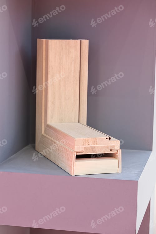 Preview: Cross-Section Of Wooden Frame For The Window, Note Shallow Depth Of Field