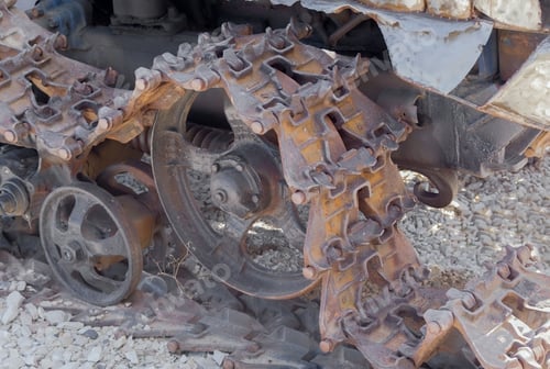 Preview: Old Caterpillar Track Of A Tractor Vehicle