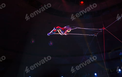Preview: Performance Of Air Acrobats In The Circus.