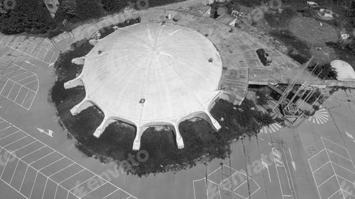 Preview: Aerial View Of Circular Sport Game Stadium.